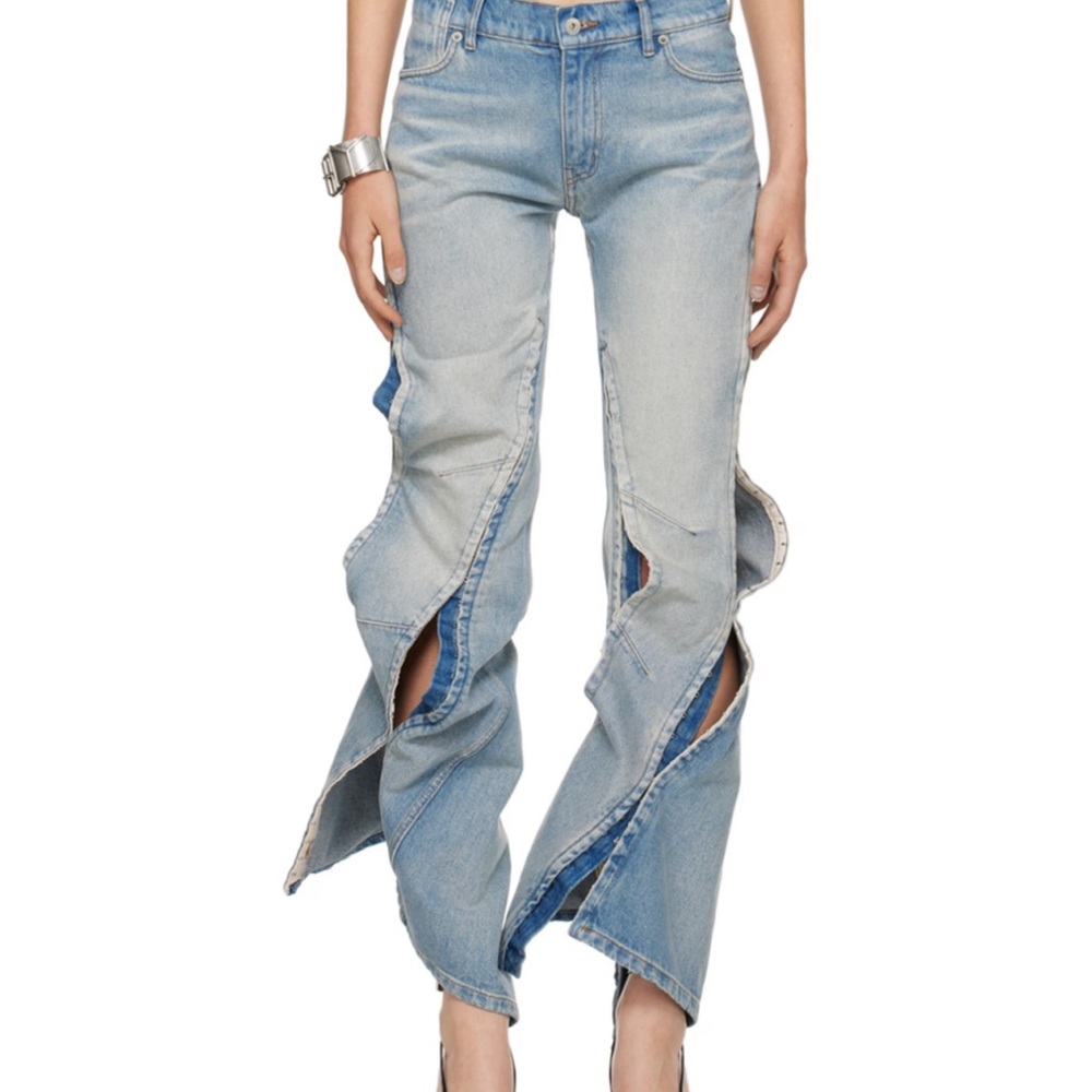 Y/PROJECT Blue hook & Eye jeans